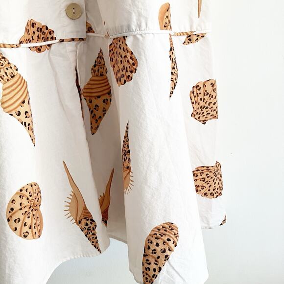 Farm Rio Large Leopard Shell Midi Dress Button 100% Cotton Sundress Print - Picture 7 of 11